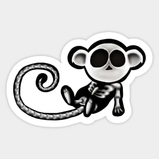 Skeleton monkey Sticker